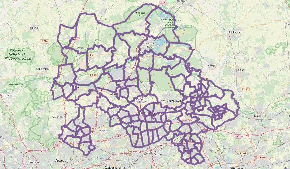 Stadtteilgrenzen bzw. Statistische Bezirke im Kreis Recklinghausen